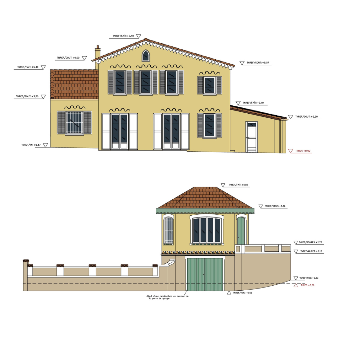 Plan de façade et toiture (PCMI 5 / DPC 4)